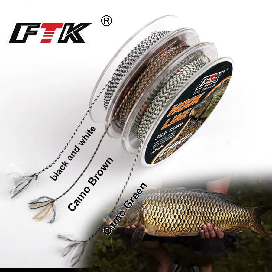 FTK карповый рыболовный крючок линия 20 м камуфляжная цветочная линия 8 шт рыболовная группа фитинги фитинги PE Feide 35 фунтов трансграничная оптовая продажа