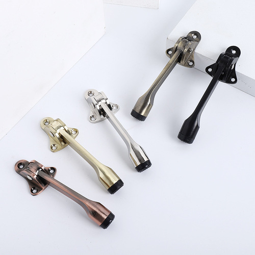 Zinc alloy movable door top door stopper bedroom door foot pedal anti-collision rubber door stop movable door bumper door stop wholesale