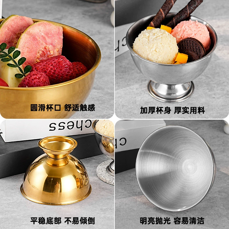 Переходный хардлайнсург stainless steel салатныйcup со льдомcup мороженого чашка для мороженого высокая миска для супа перекус фруктовый пудинг десерт чашка
