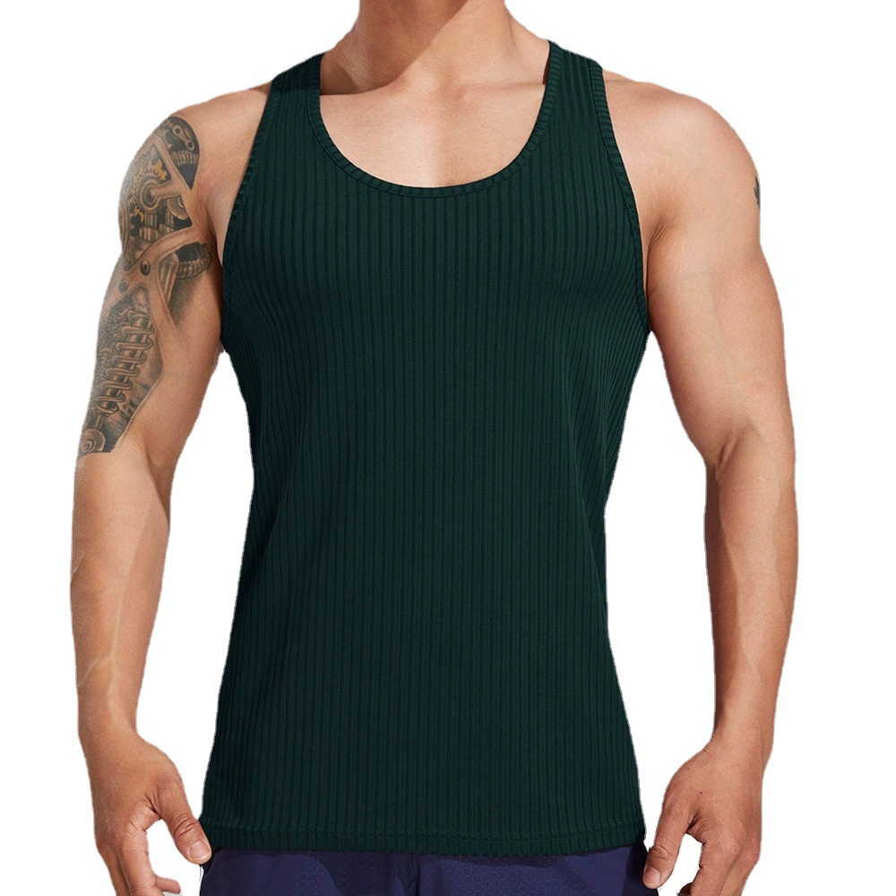 Летний вязаный спортивный жилет для зала для отдыха, футболка, Slim fit