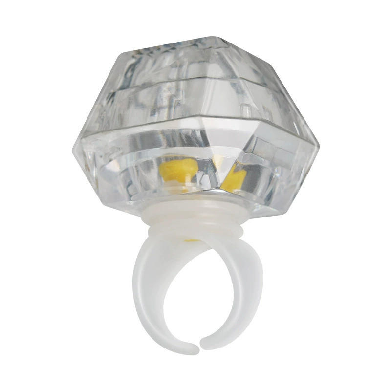LED цветной кольцевой свет с имитацией бриллианта, светящийся пальцевой свет для концертов, вечеринки, поддержка внимания, светящийся кольцо-лампа