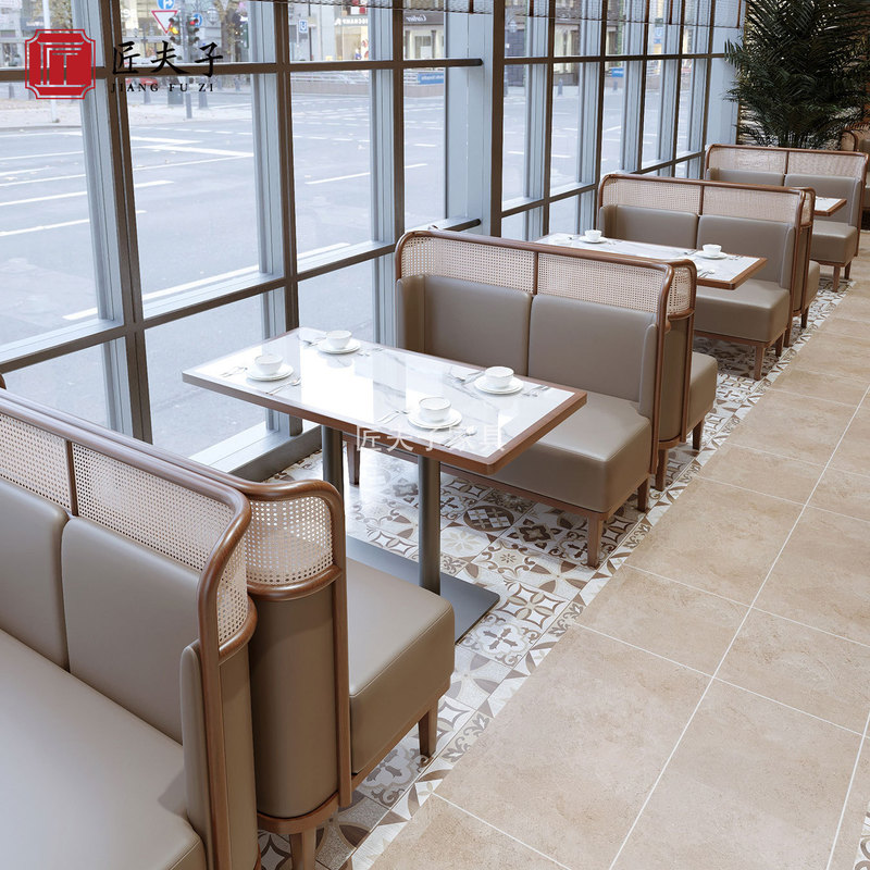 喫茶店の実木藤編カード座のタイ式のテーマレストランの日本料理の洋食の鍋の店のテーブルと椅子の半円のカード座の商用|undefined