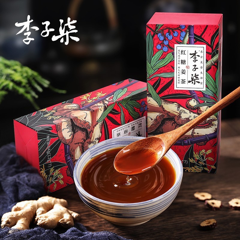 Plum blossom brown sugar ginger tea 84g handmade ginger jujube tea brown sugar ginger juice instant ginger juice for girls Health Care