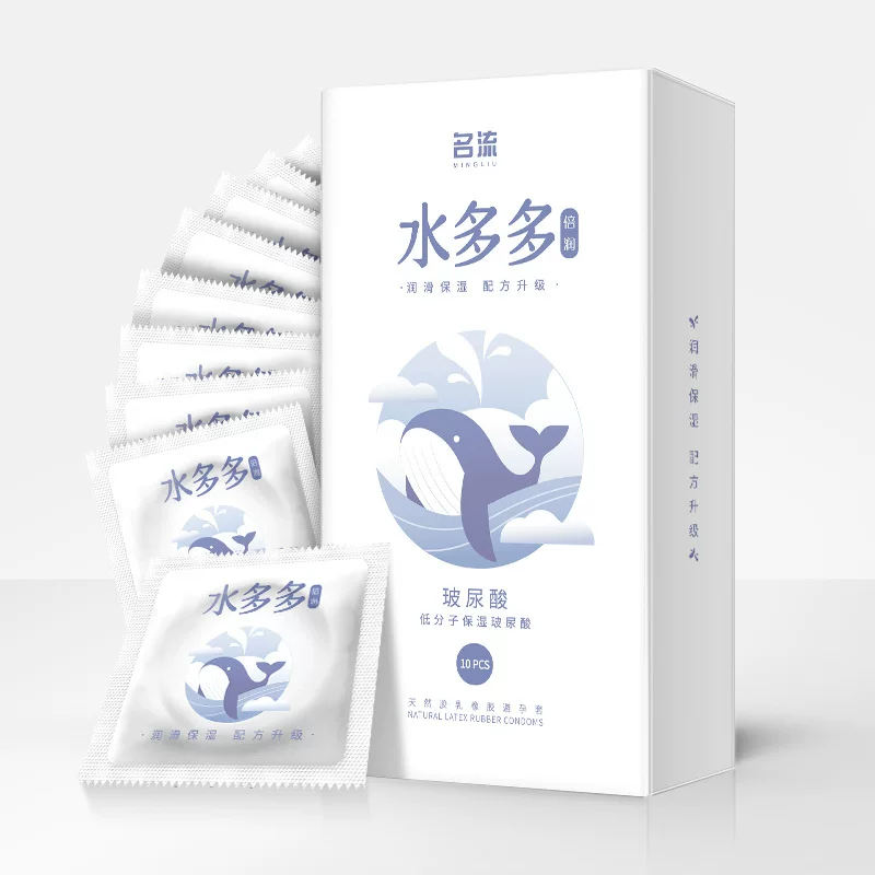 名流 Night Shui Duoduo Hyaluronic Acid Condom 10 Packs Glossy Ultra Thin Condom Adult Sex Products
