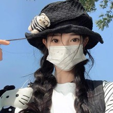 早春少女感可爱眼镜小熊2025新款女春夏出游不对称显脸小贝雷帽