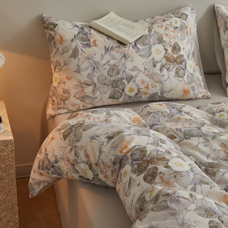 Todo el algodón otoño invierno doble hilo espesado cuatro piezas Xinjiang colcha de algodón de lana larga una cama de algodón puro cuatro piezas