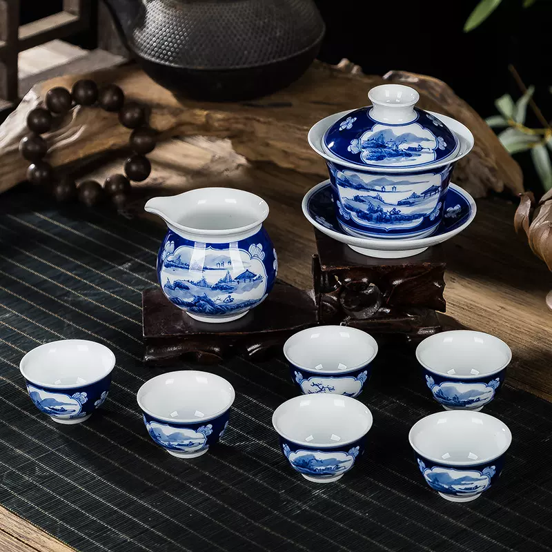 茶具 家用景德镇厂家直销创意手绘茶具杯碟礼品定制 工夫茶具套装