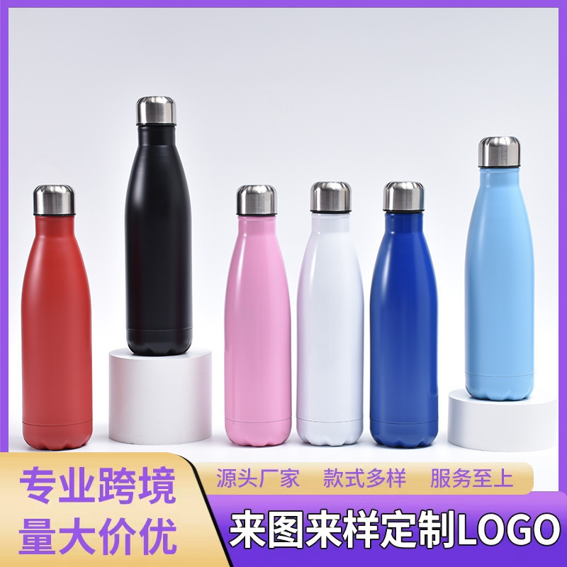 Cross-Border Creative American Small Mouth Coke Bottle Outdoor Portable Large-Capacity Sports Water Bottle 304 Stainless Steel Thermos Cup