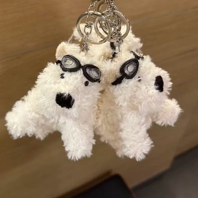 Hermoso West Highlands colgante bolsos colgantes dibujos animados perros peludos muñecas accesorios llaveros regalos creativos