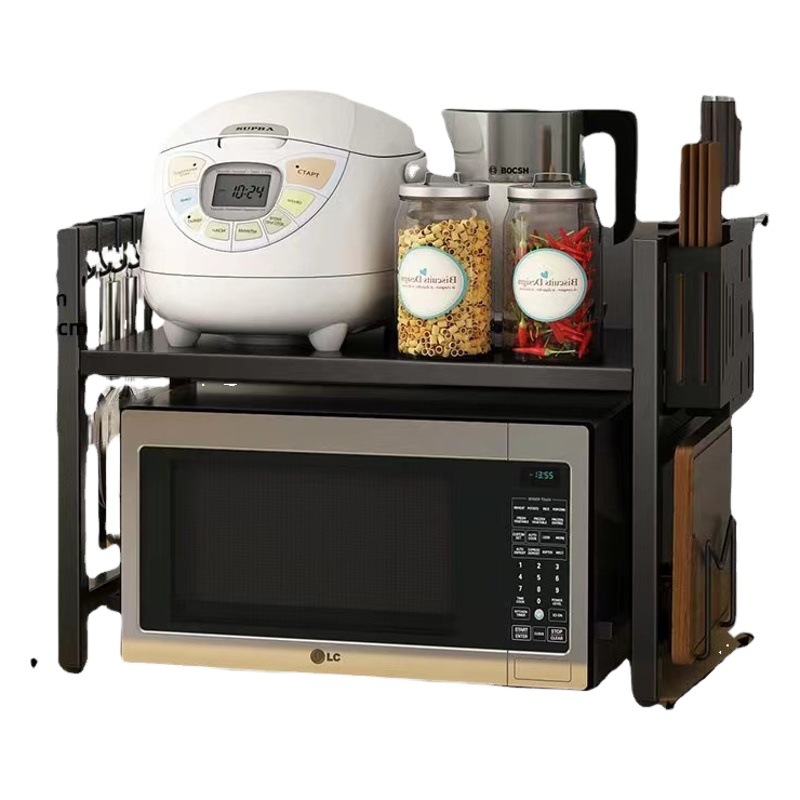 Kitchen Retractable Microwave Oven Rack Household Electric Rice Cooker Storage Rack Countertop Storage Rack Finishing Rack