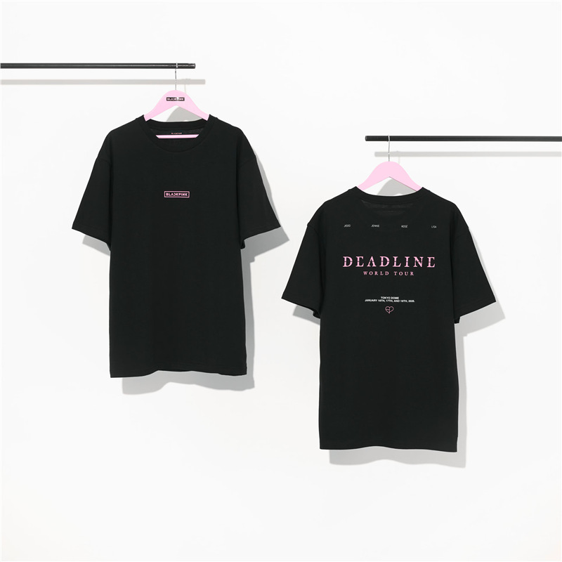 Blackpink2025ツアー新作DEADLINE同風半袖Tシャツ綿230gプリントトップス|undefined