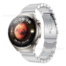 适用华为HUAWEI WATCH 4 Pro不锈钢一珠平扣竹节48mm替换手表带