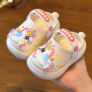 Baby Slippers Girls New Cartoon Soft Bottom Non-slip Children's Indoor Sandals Summer Children's Hole Shoes 2025 Summer
