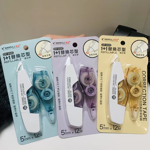 Press correction tape with replaceable core correction tape for students large capacity cartoon stationery gift correction tape wholesale