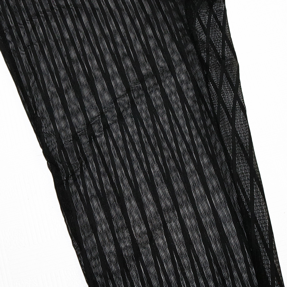 Sexy Bold Stripes Mesh See-through Sleeveless round Neck Jumpsuit for Women