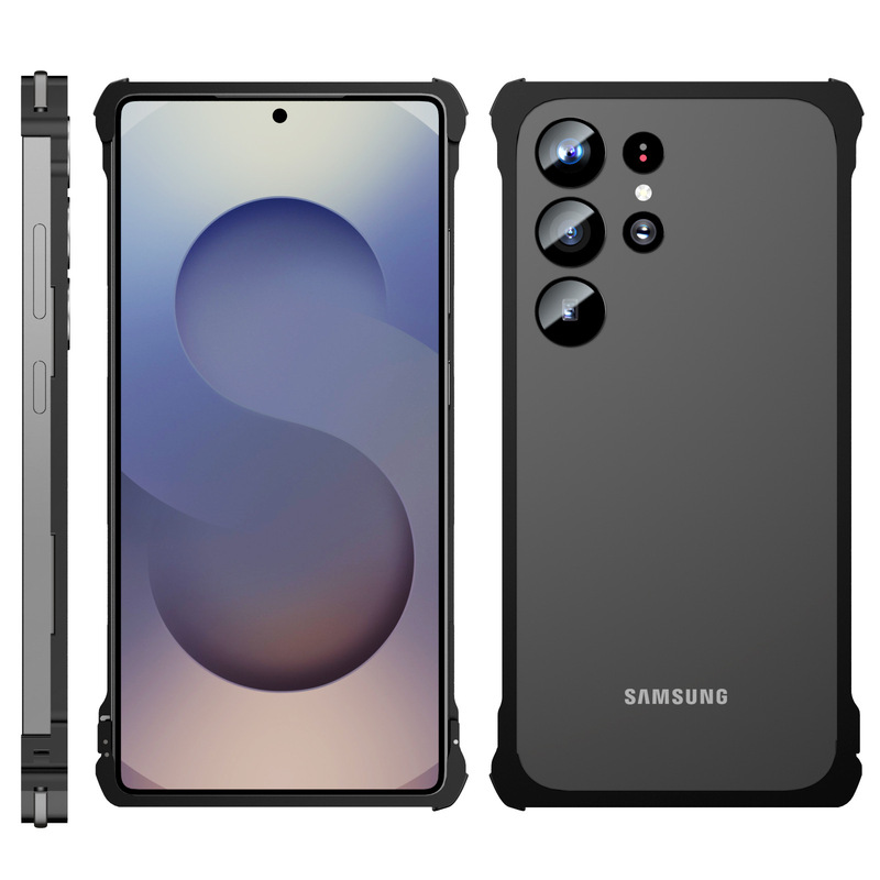 Samsung Galaxy S25Ultra 携帯電話ケースつや消し超薄型落下防止冷却ケース金属フレーム保護カバー|undefined