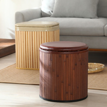 跨境竹编储物收纳凳家用收纳箱民宿客厅卧室收纳凳换鞋凳可坐