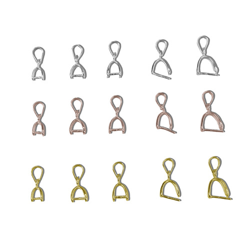 S925 sterling silver pendant clip buckle crystal jade buckle melon seed buckle versatile simple style design diy handmade accessories