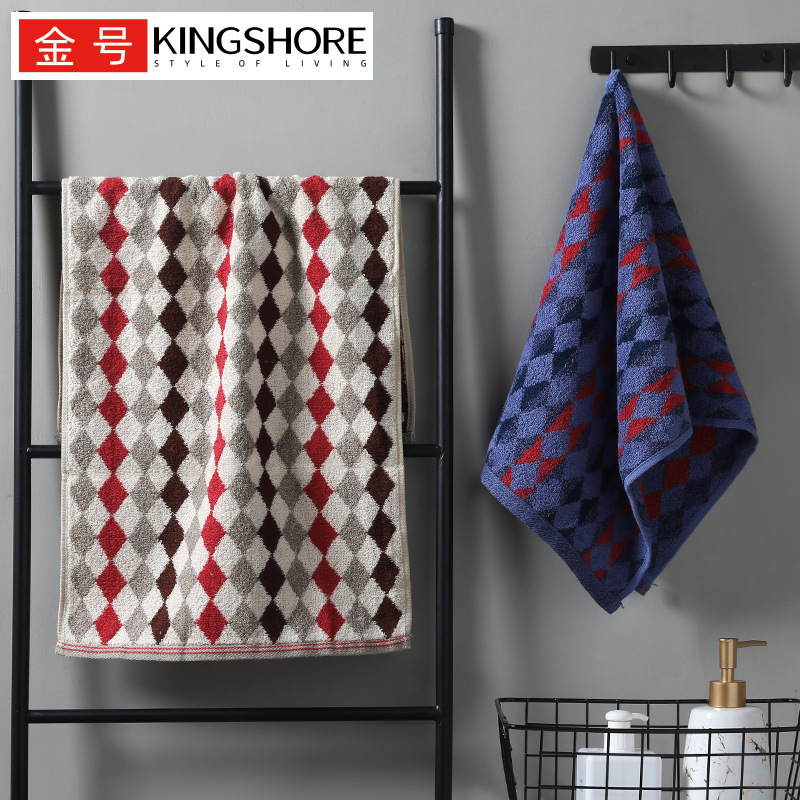 Gold towel pure cotton face towel household adult cotton British Diamond Men's face towel wholesale G1354 Gold towel pure cotton face towel household adult cotton British Diamond Men's face towel wholesale G1354