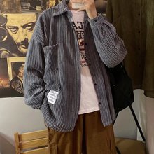 灯芯绒法式男士衬衫冬装日系潮牌痞帅寸衫长袖男款春秋季衬衣外套