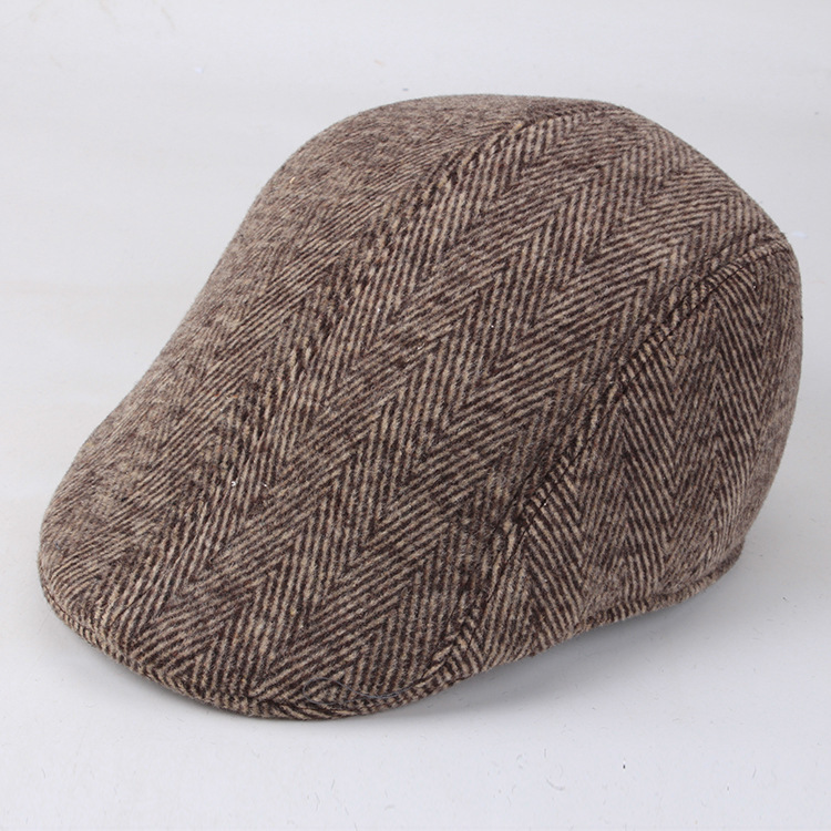 Otoño y invierno gorra de lengua de pato gran placas de la boina de la cabeza gorra de hombre de mediana edad gorra abuelo gorra de invierno