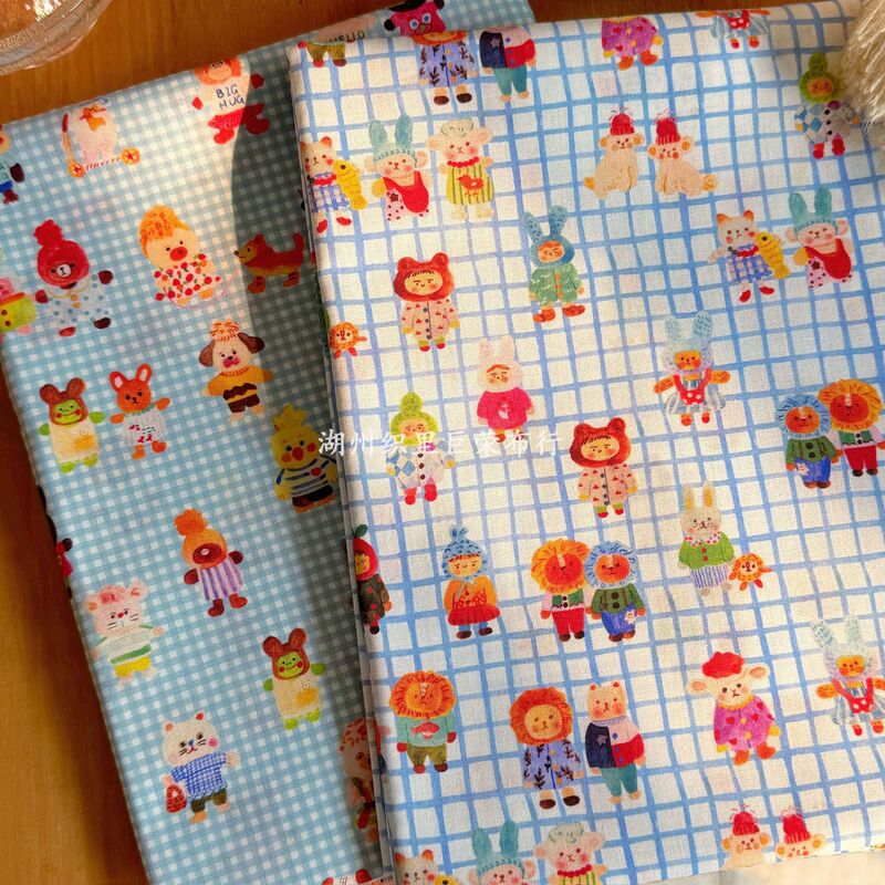 100% Cotton 40-Count Digitally Printed Fabric Korean-Style Cartoon Mickey and Minnie Women's Clothing, Children's Clothing, Family Matching Outfits, Home Wear DIY
