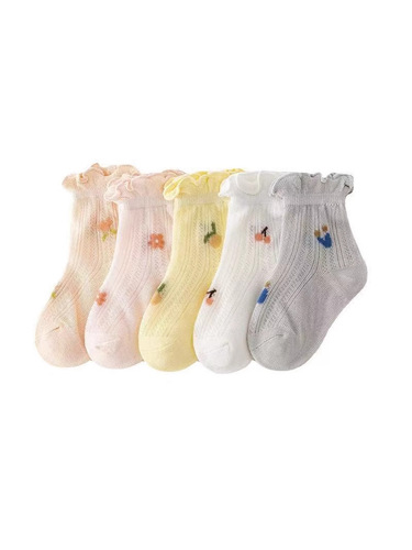 Baby socks summer thin mesh newborn baby socks combed cotton women's treasure category a medium tube socks breathable and sweat absorption