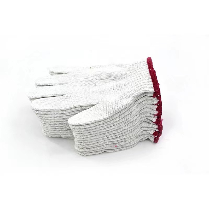 Wholesale labor protection gloves, 600g knitting cotton thread white gloves, workshop anti-cut wear-resistant work protective gloves