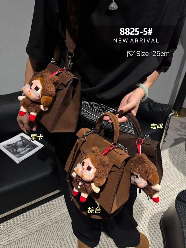 高级感复古磨砂皮手提凯莉包包女2025秋冬新款时尚跨境单肩斜挎包|undefined