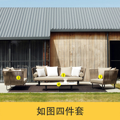 Sofá al aire libre Villa patio balcón B & B bar del hotel Café restaurante exterior impermeable ratán silla combinación