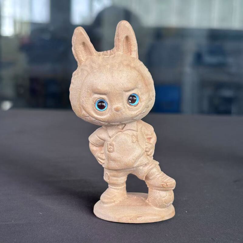ラブブピーチウッド彫刻工芸品クリエイティブ木製装飾品ハンドピースかわいい子供のおもちゃホームオフィスハンギング|undefined