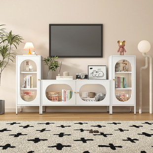 Casual Modern Iron Tv Cabinet Home Wall Living Room Coffee Table Combination Cabinet Bedroom Floor Tv Storage Cabinet