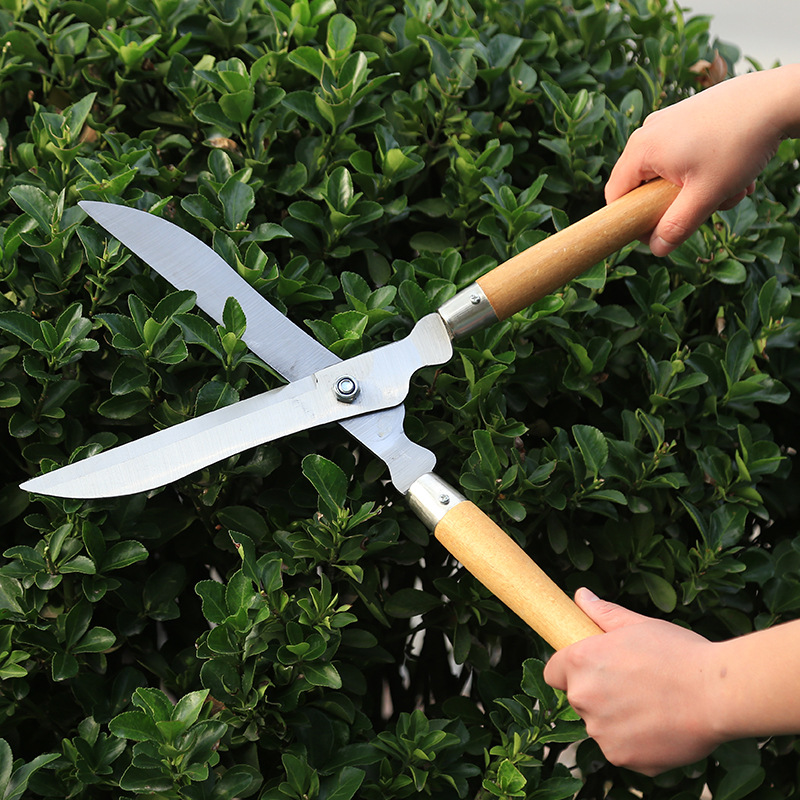 Corte de césped de mango de madera cortadora de setos cortadora de ramas cortadora de ramas gruesas jardín cortadora de césped verde cortadora de ramas altas cortadora de ahorro de mano de obra