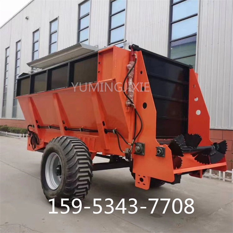 撒粪车新疆内蒙农牧场牛羊粪抛粪机撒肥车双圆盘横绞龙抛洒全自动