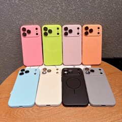 多巴胺纯色适用iphone17苹果16手机壳15磁吸14带镜头膜男女款全包