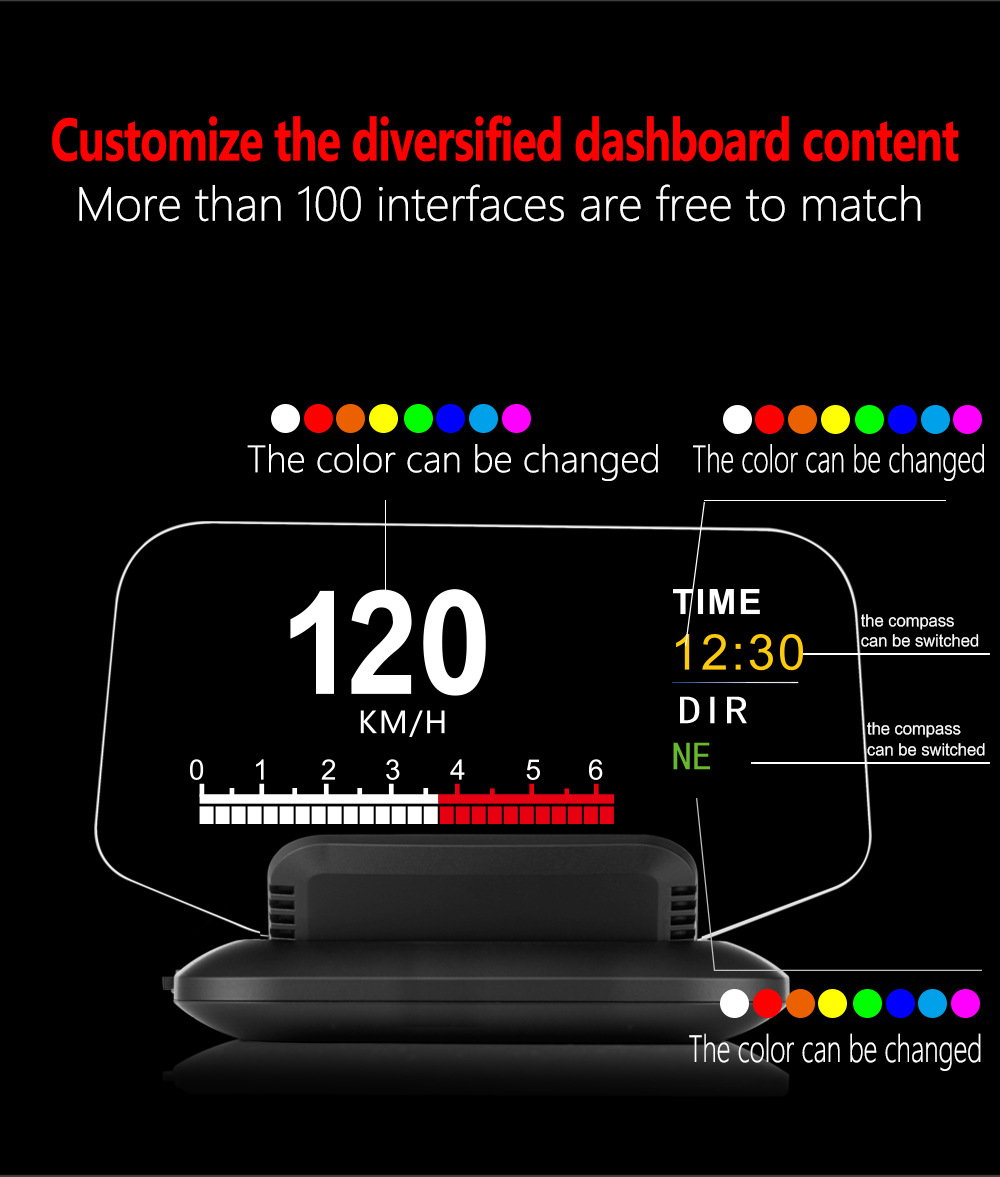 Weiying C1 Head-Up Display Car Hud Car Obd Multi-Function Projector High-Definition Universal Head-Up Display