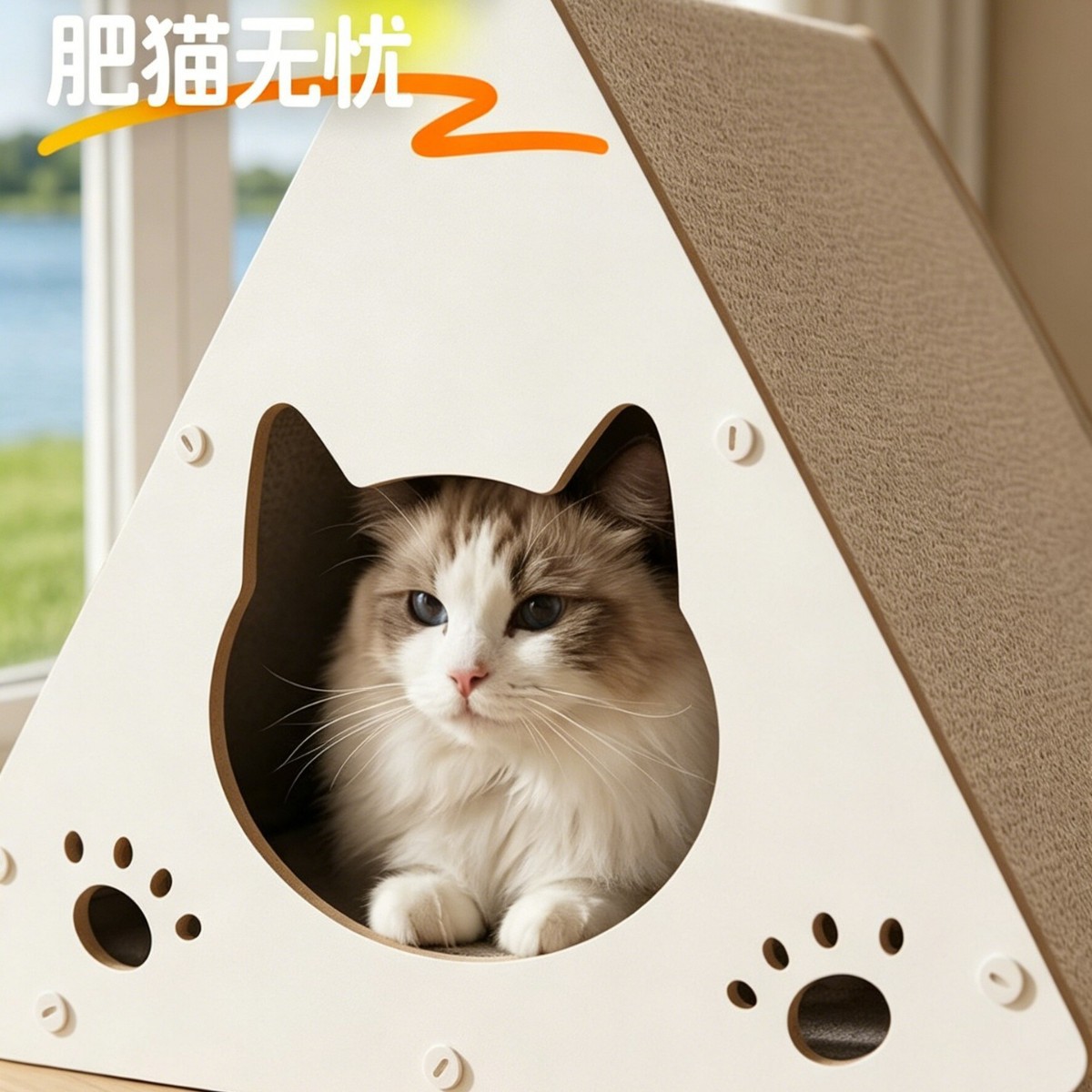 Placa de agarre triangular vertical triangular garra de gato resistente al desgaste sofá de papel corrugado para gatos juguetes lindos