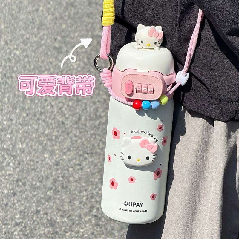 密码锁保温杯儿童指纹水杯男女孩小学生上学专用吸管便携杯子水壶|undefined