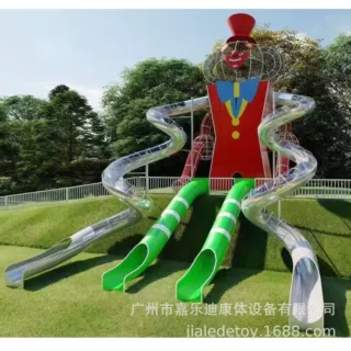 景区非标飞碟 不锈钢滑梯大小型无动力儿童游乐园游乐设备组合