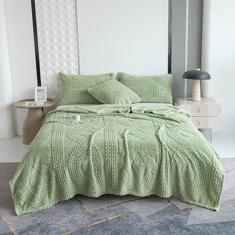 Cross-border jacquard taffeta air conditioning blanket solid color blanket office lunch break blanket sofa sleeping blanket home double blanket