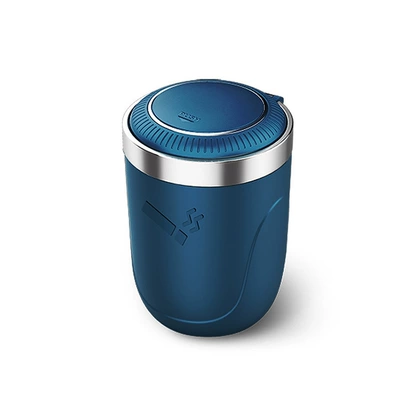 Car ashtray with cover anti-fly ash - dark-blue-without-iron-liner