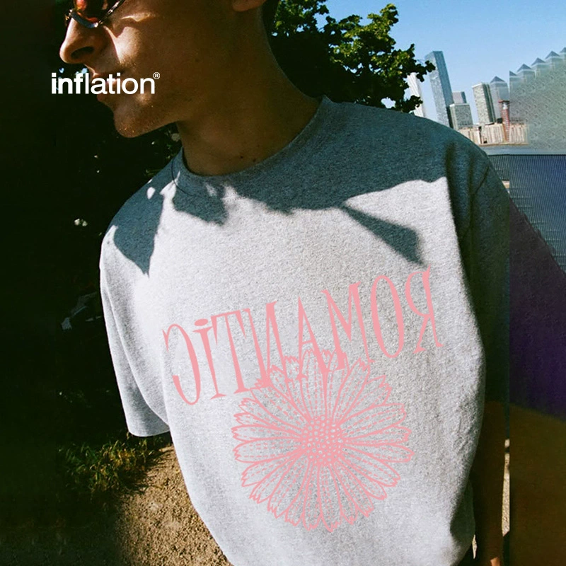 Jiezhan мужская одежда | футболка с пенистой ромашкой с принтом 2025 весна и лето новая американская улица прилив свободной печати с короткими рукавами