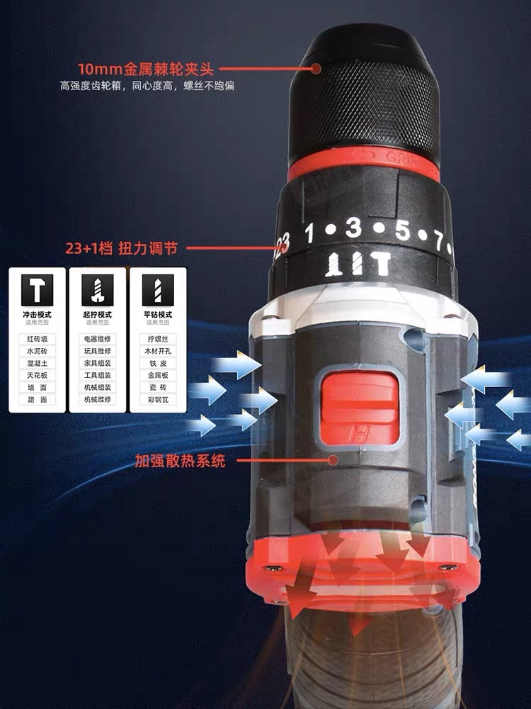 (2개) 브러시리스 리튬 전기 드릴 작은 강철 총 전기 드릴 전기 드라이버 휴대용 가정용 산업용 충전식 권총 드릴