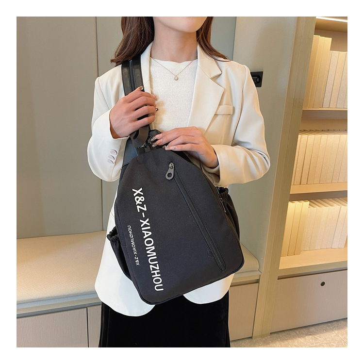 Cross-border women's multi-functional backpack, canvas chest bag, single-shoulder crossbody bag, multi-layered casual large-capacity bag undefined