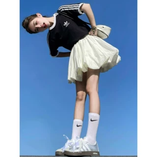薄款凉感米白裙裤女夏季高腰a字遮肉透气显瘦防走光花苞蓬蓬短裙