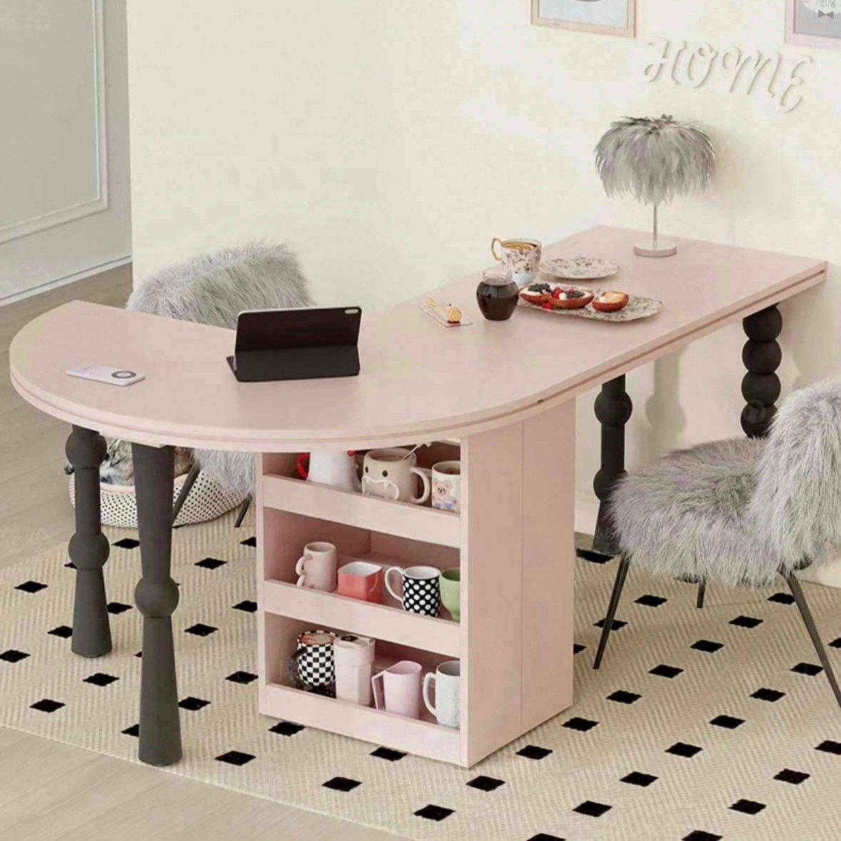 Memphis Style Dining Table Dopamine Restaurant Dining Table Rectangular Table Painting Table Semi-Circular Art Table Cream Style Furniture