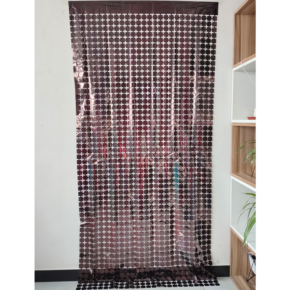 Cortina de seda de lluvia nueva decoración del partido pequeña cortina cuadrada transfronteriza escena diseño fiesta suministros Golden Laser cortina cuadrada