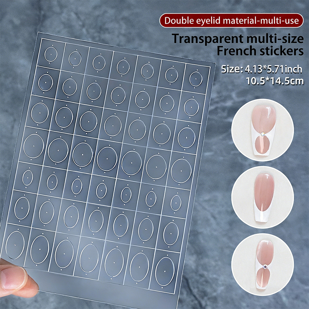 Transparent Hollow-Out Spray-Paint Dual-Use Nail Art Stickers French Bow Five-Pointed Star Transfer Gel Gradient Spray-Paint Auxiliary Stickers