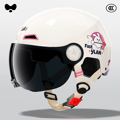 Motosiklet kaskı (dəbilqə): Uv Summer Half Helmet 3C - 3c-arrow-rabbit-cute-sunscreen-short-glasses-class-a-new-national-standard-one-size-fits-all