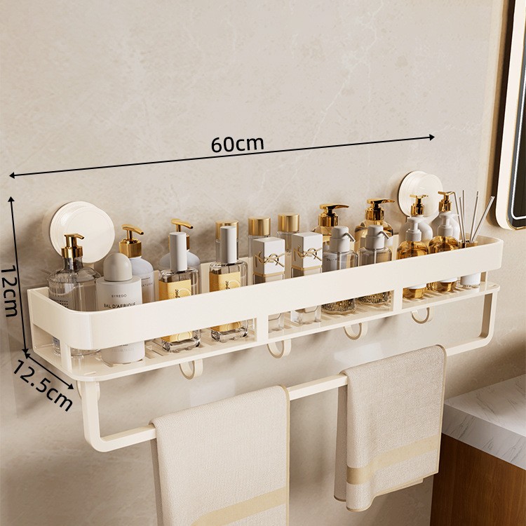 밀크 화이트 [단일 레이어 - 후크 및 막대 포함] 업그레이드 및 탈부착 가능丨 마음대로 위치 변경 가능 60CM